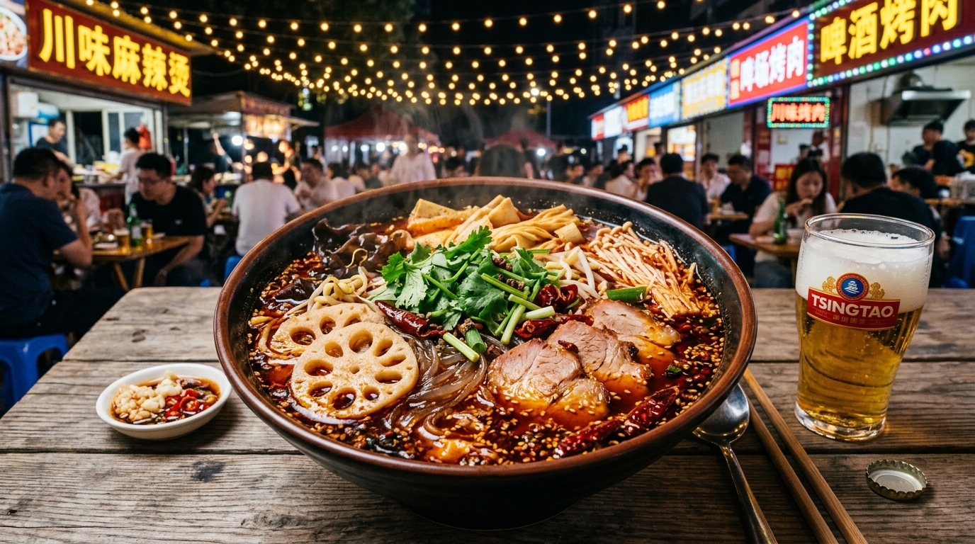 รูปภาพหน้าร้านและเมนูอาหาร เจี๊ยก Mala Hotpot & Beer ย่านอ่าวอุดม - เจี๊ยก Mala Hotpot & Beer หม่าล่าทั่งตักเองชั่งขีด มื้อดึกเปิดถึงตี 2 ดนตรีสด & คาราโอเกะ