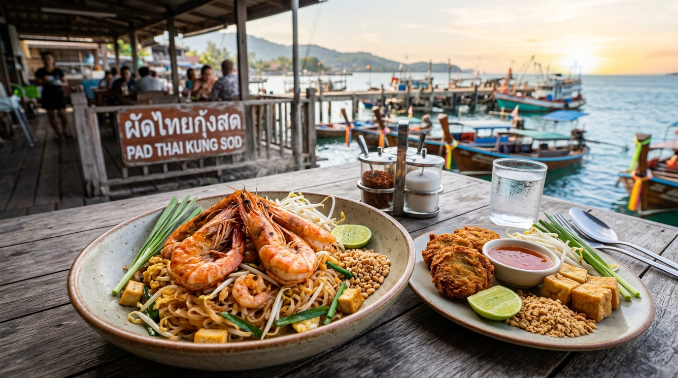 รูปภาพหน้าร้านและเมนูอาหาร ร้านป้าหวาน ผัดไทย ก้นอ่าวอุดม ย่านอ่าวอุดม - ป้าหวาน ผัดไทยก้นอ่าวอุดม ตำนานความอร่อยริมทะเล จ๊อปูแน่น ขนมหม้อแกงเตาถ่าน